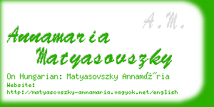 annamaria matyasovszky business card